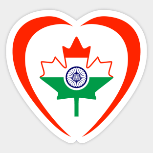 Canadian Indian Multinational Patriot Flag (Heart) Sticker